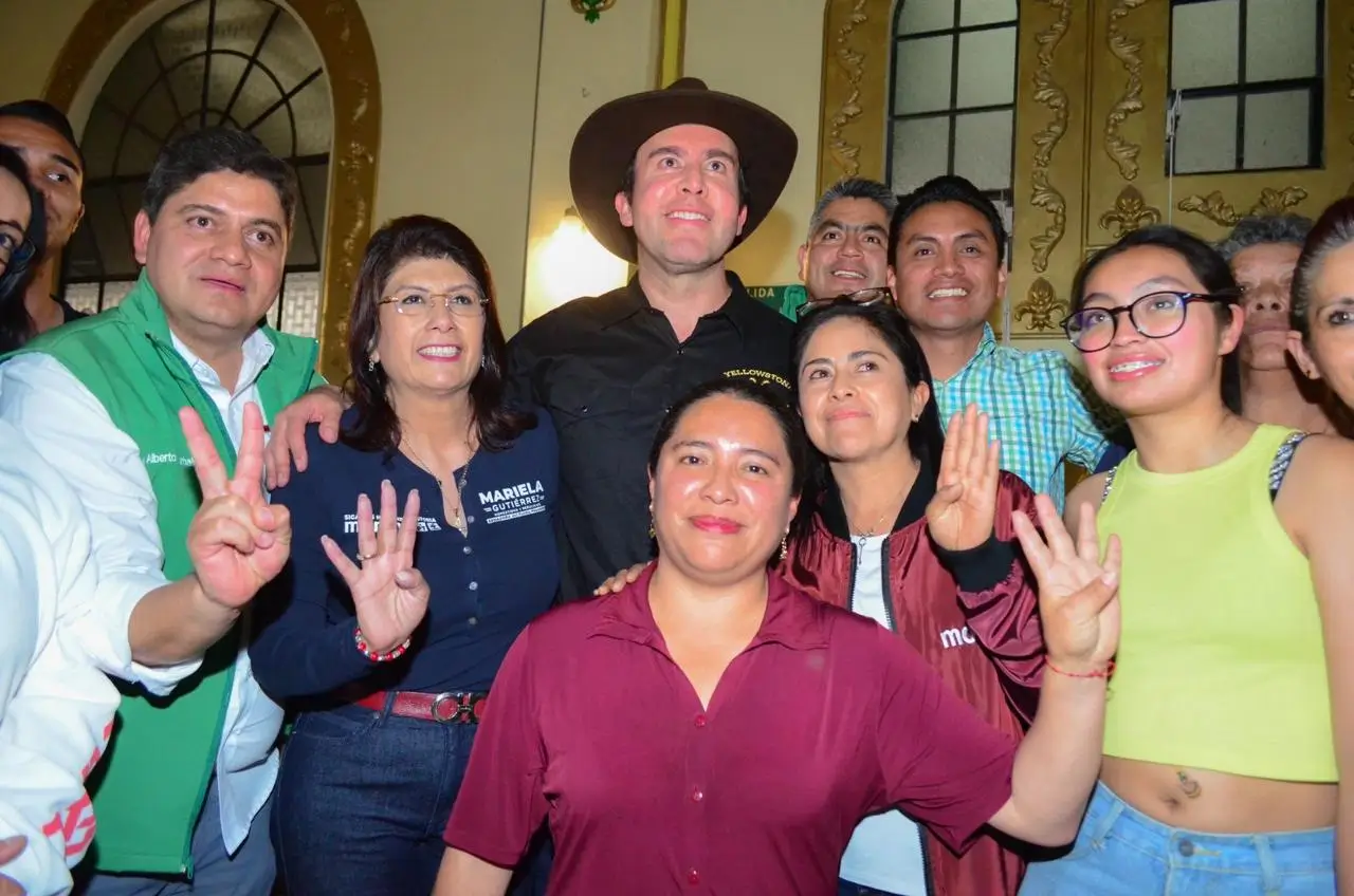 Mariela Gutiérrez Escalante durante su campaña electoral hacia el Senado de la República
